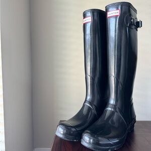 Women's Original Tall Gloss Rain Boots in Black
